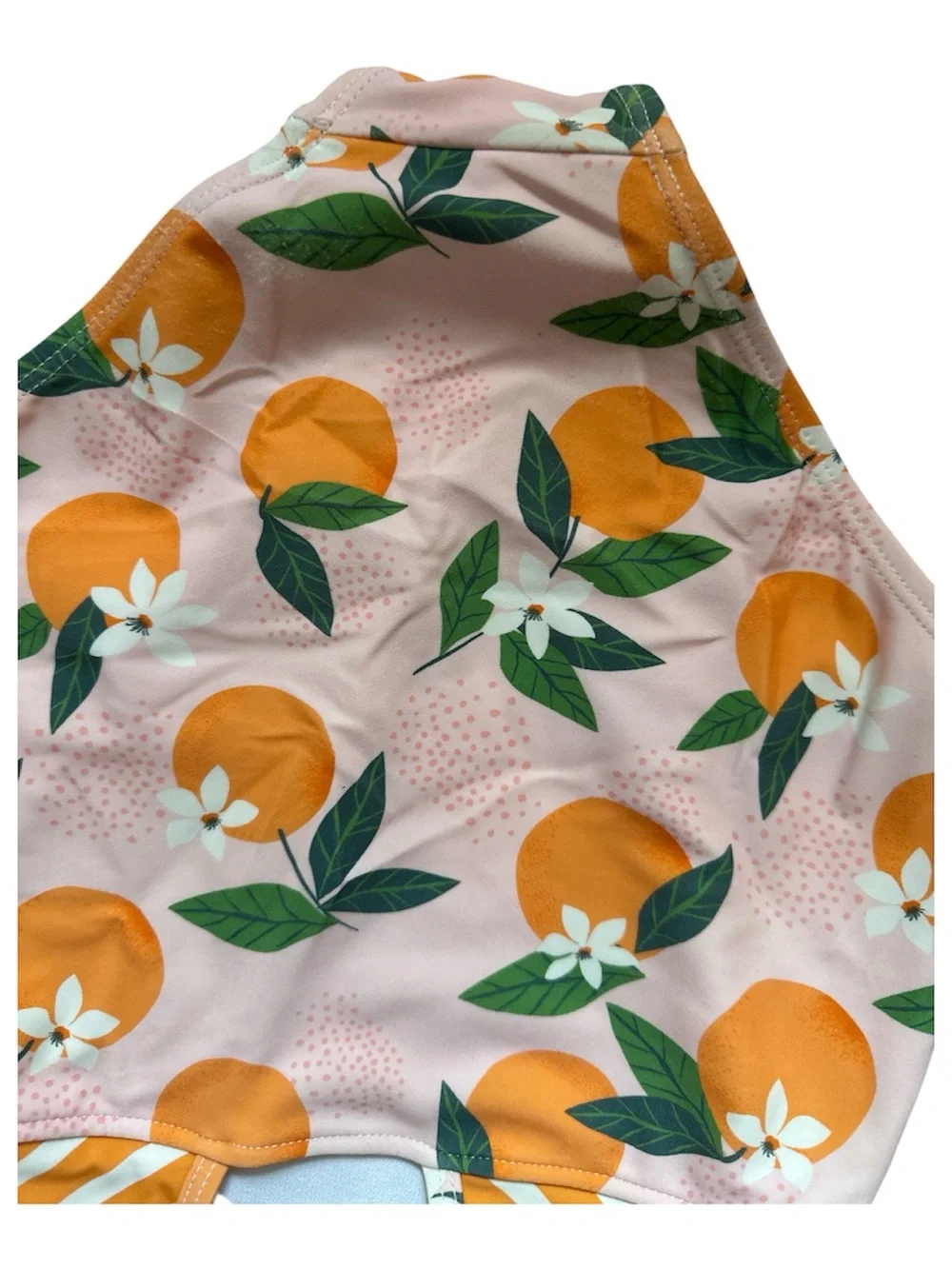 Ruffle Butts girls  Orange Stripe & Peach Citrus One-Piece Swimsuit